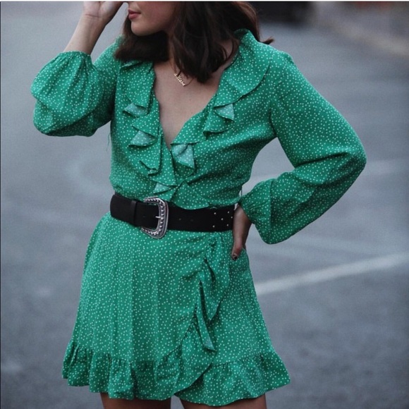 topshop polka dot wrap dress